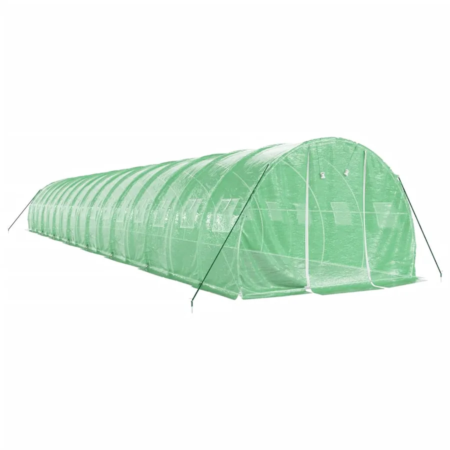Serre avec cadre en acier vert 48 m² 16x3x2 m - 3