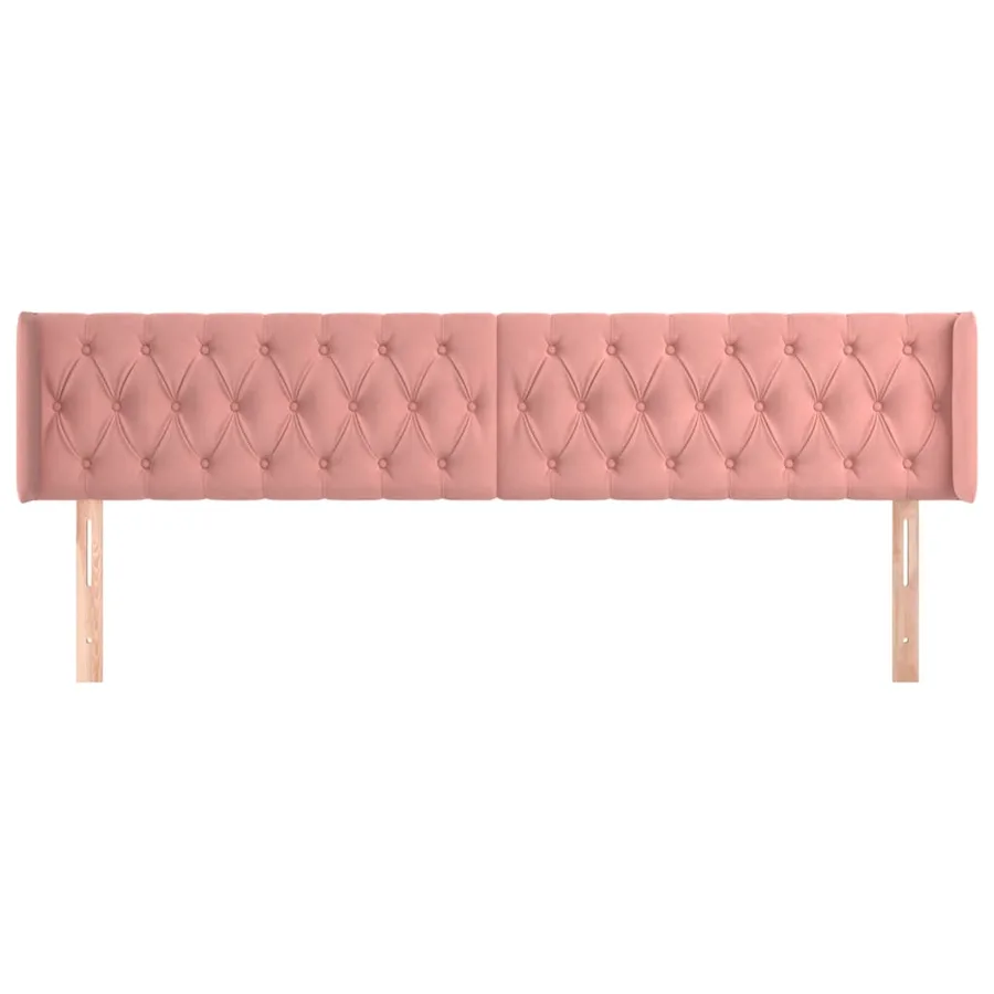 Tête de lit avec oreilles Rose 203x16x78/88 cm Velours - 3