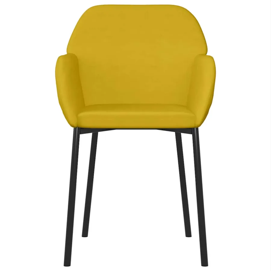 Chaises à manger lot de 2 Jaune Velours - 5