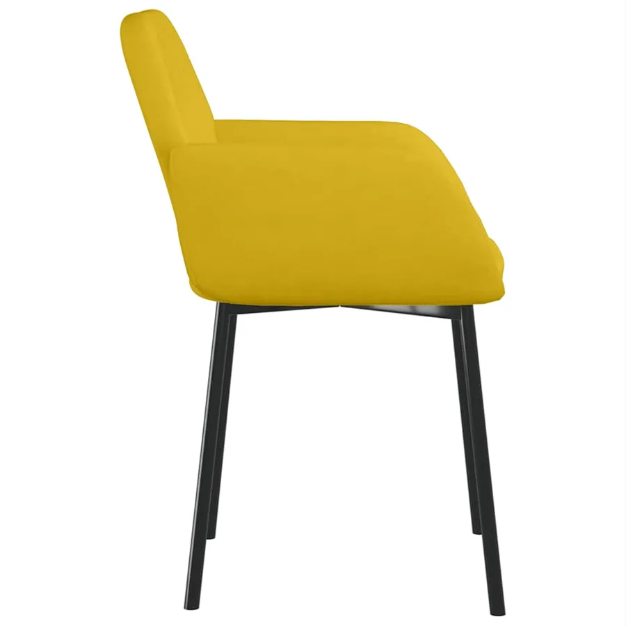 Chaises à manger lot de 2 Jaune Velours - 6
