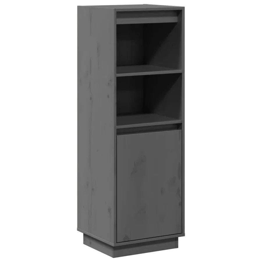 Buffet haut Gris 37x34x110 cm Bois massif de pin - 2