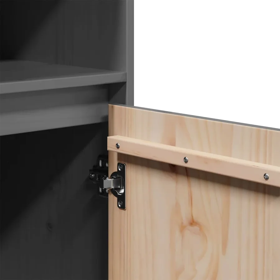 Buffet haut Gris 37x34x110 cm Bois massif de pin - 9