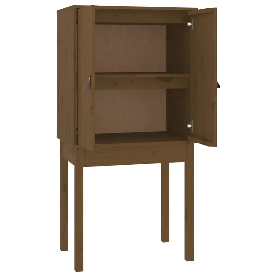 Buffet haut Marron miel 60x40x120 cm Bois massif de pin - 2