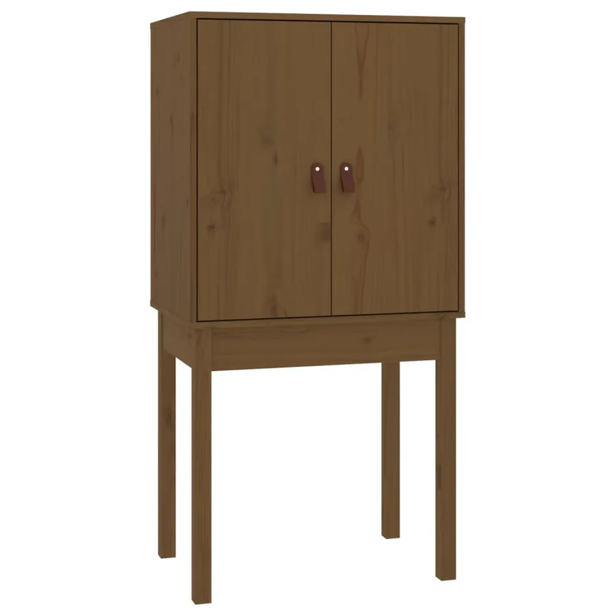 Buffet haut Marron miel 60x40x120 cm Bois massif de pin - 5