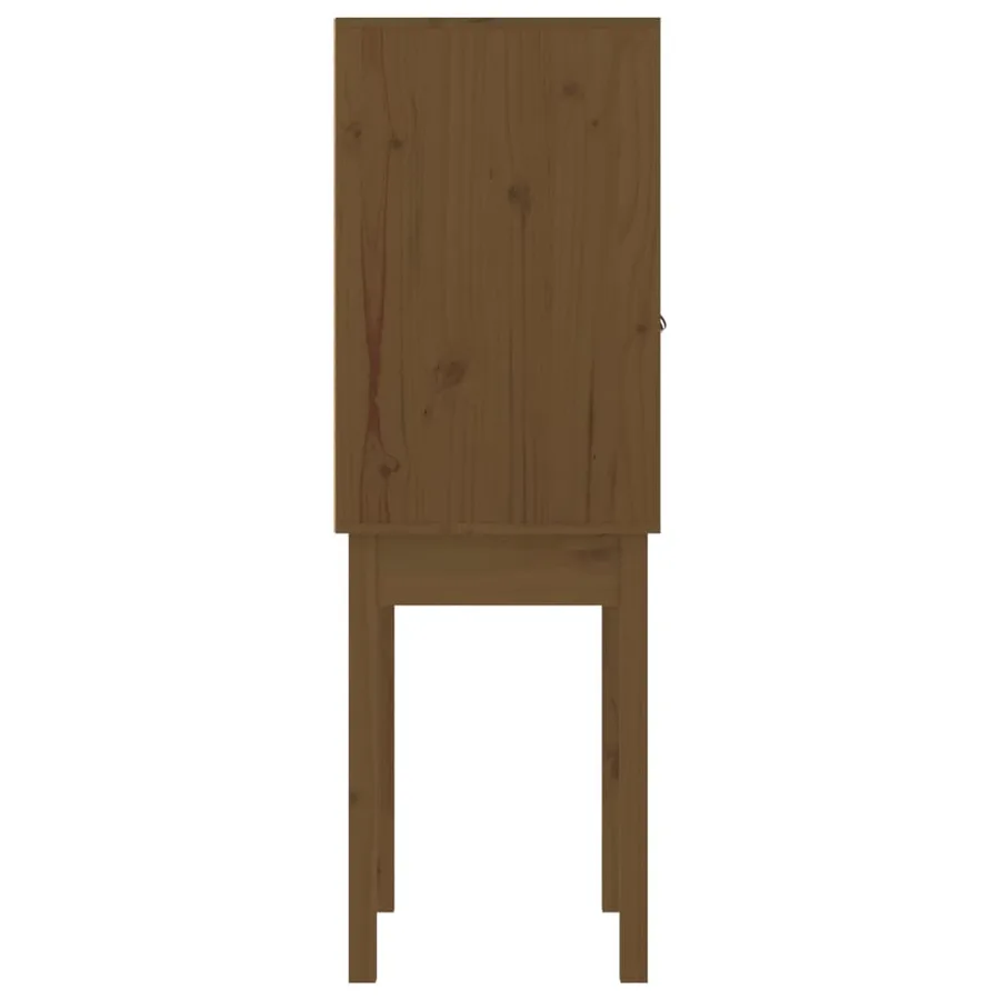 Buffet haut Marron miel 60x40x120 cm Bois massif de pin - 7