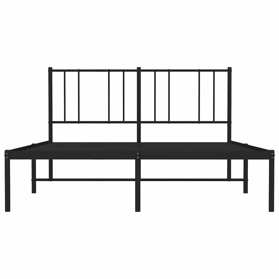 Cadre de lit métal sans matelas avec tête de lit noir 135x190cm - 6