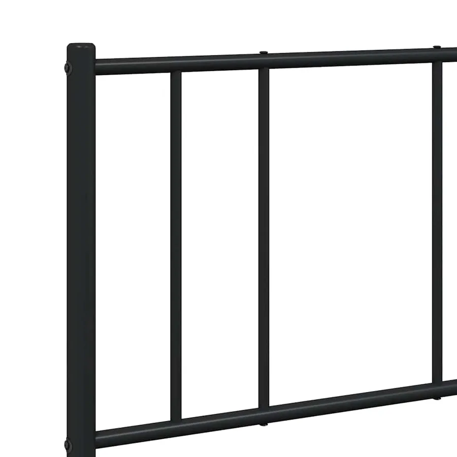 Cadre de lit métal sans matelas avec tête de lit noir 135x190cm - 9