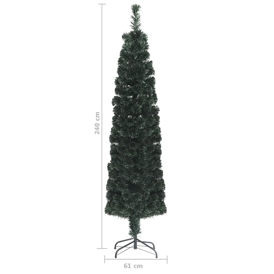 Arbre de Noël artificiel mince et support 240 cm fibre optique - 8
