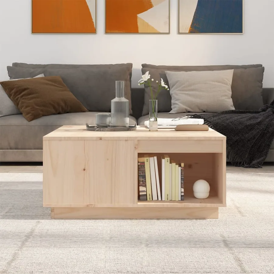 Table basse 80x81x36,5 cm Bois massif de pin - 3