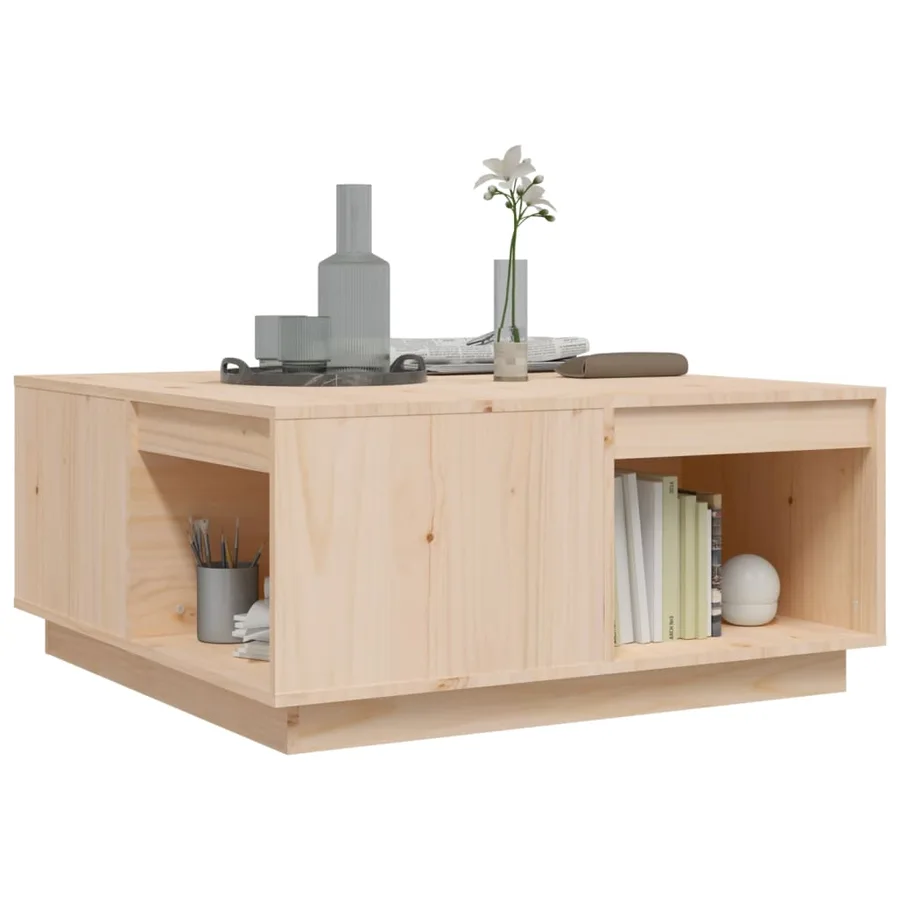 Table basse 80x81x36,5 cm Bois massif de pin - 4