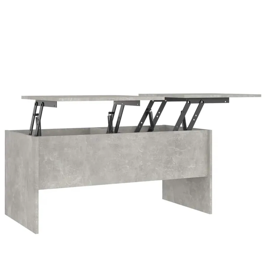 Table basse gris béton 102x50,5x46,5 cm bois d'ingénierie - 2
