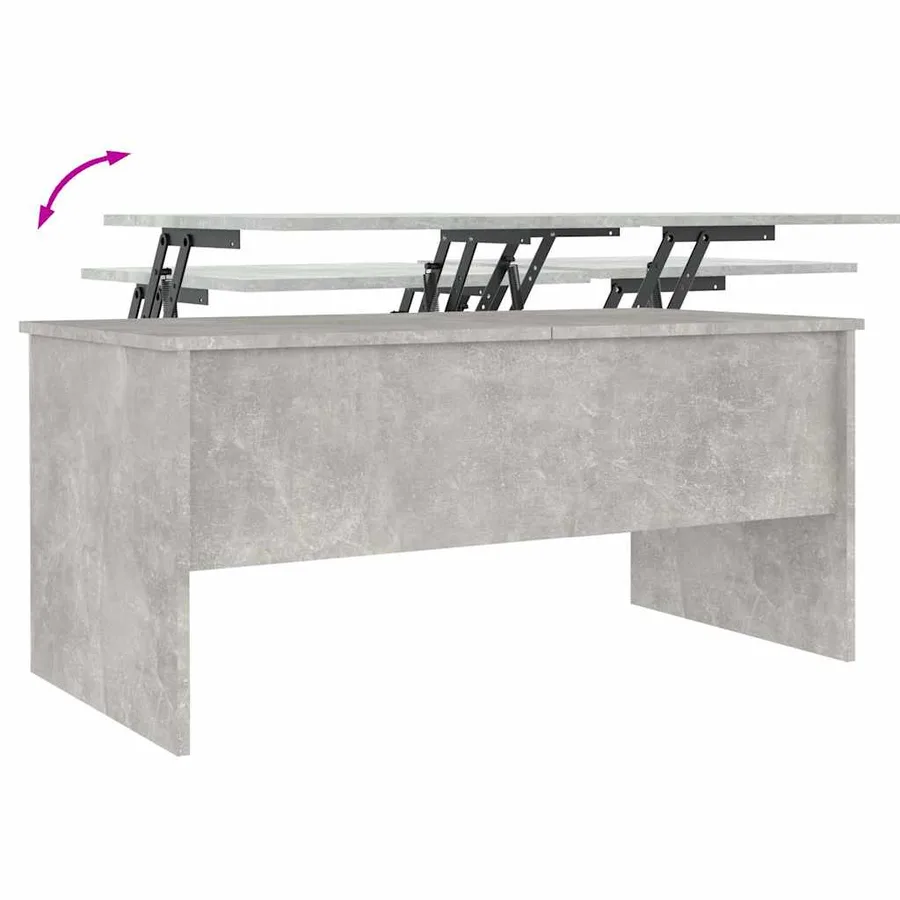 Table basse gris béton 102x50,5x46,5 cm bois d'ingénierie - 8