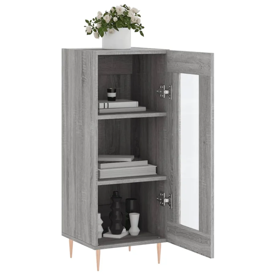 Buffet Sonoma gris 34,5x34x90 cm Bois d'ingénierie - 4