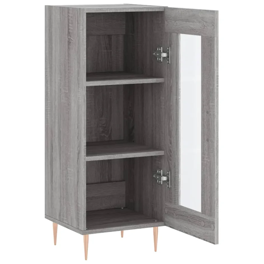 Buffet Sonoma gris 34,5x34x90 cm Bois d'ingénierie - 6