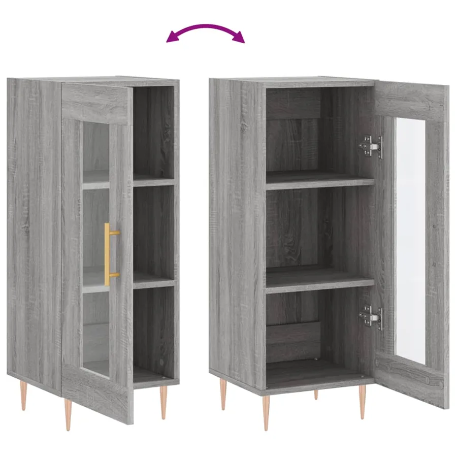 Buffet Sonoma gris 34,5x34x90 cm Bois d'ingénierie - 9