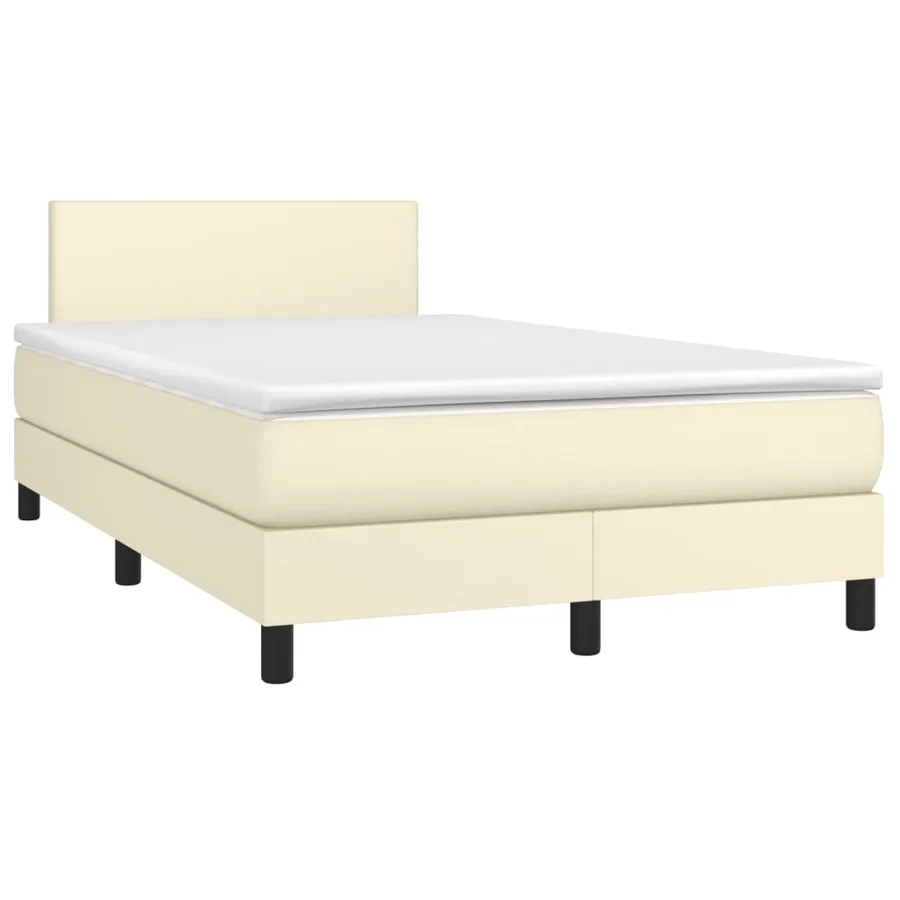 Sommier à lattes de lit et matelas et LED Crème 120x200 cm - 3