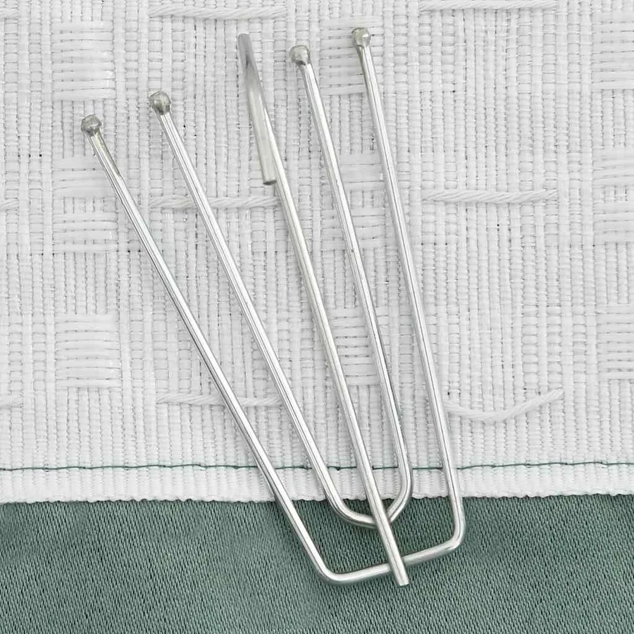 Rideaux occultants aspect lin avec crochets 2pcs Vert 140x175cm - 3