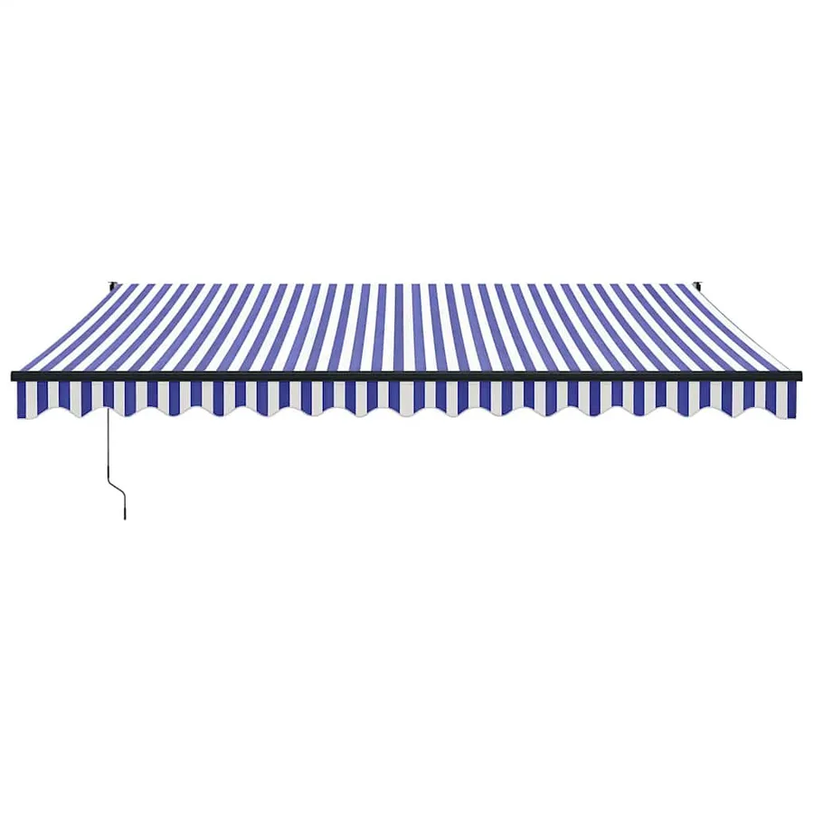 Auvent rétractable bleu et blanc 4x3 m tissu et aluminium - 3