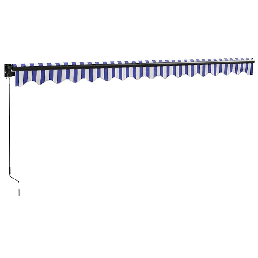 Auvent rétractable bleu et blanc 4x3 m tissu et aluminium - 6