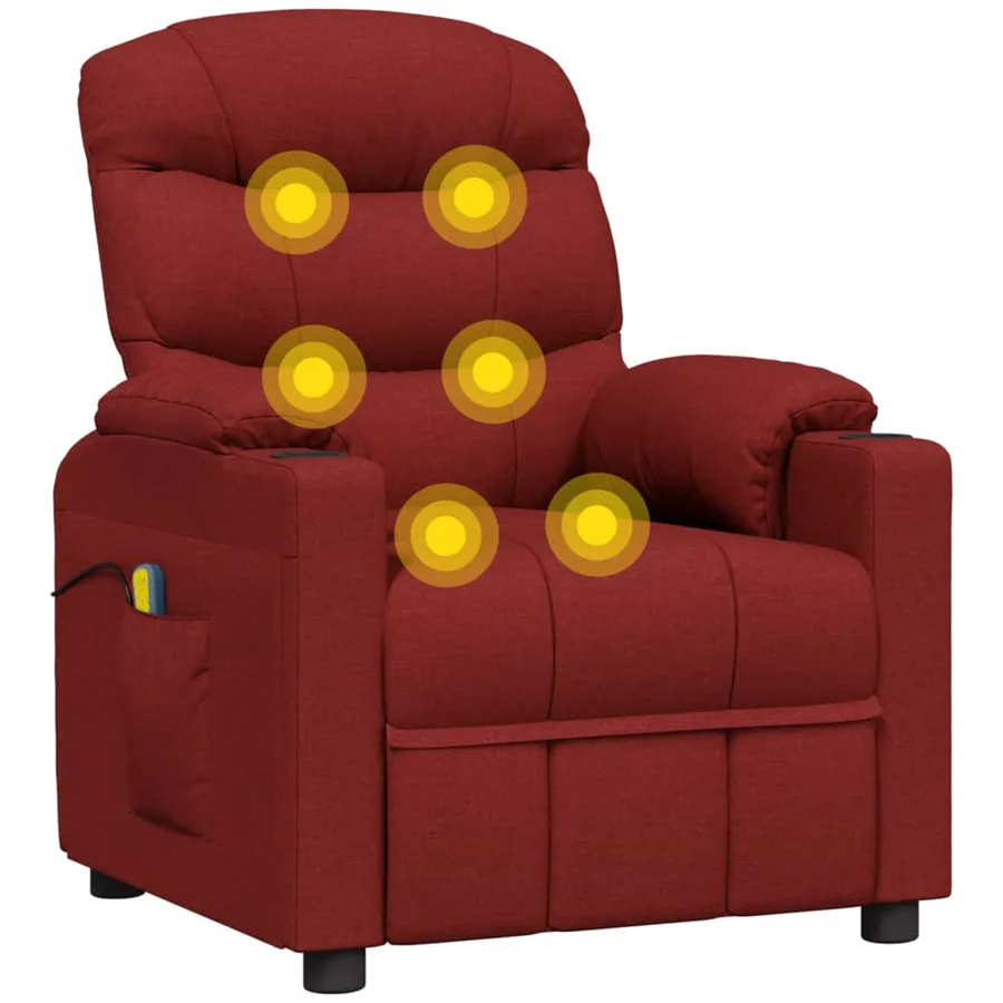 Fauteuil électrique de massage Bordeaux Tissu - 7