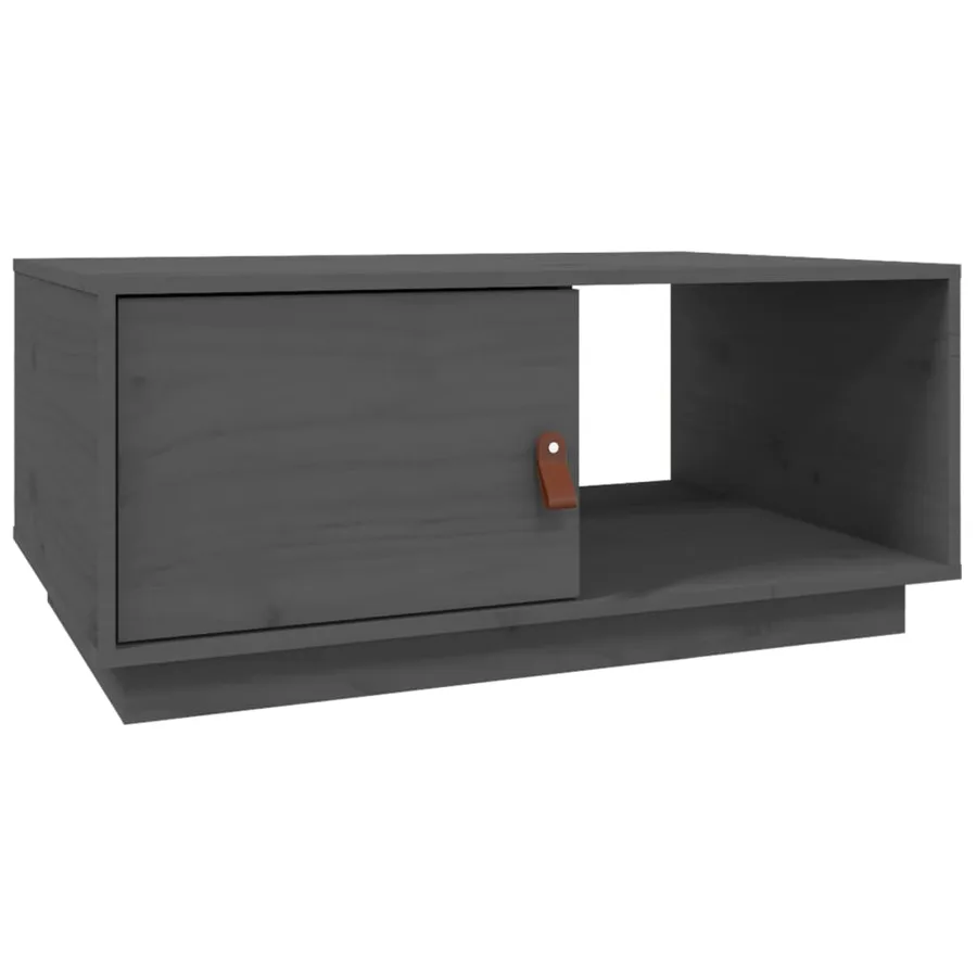 Table basse Gris 80x50x35,5 cm Bois massif de pin - 2