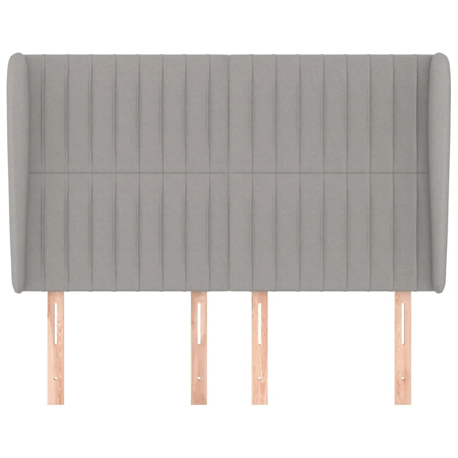 Tête de lit avec oreilles Gris clair 147x23x118/128 cm Tissu - 3