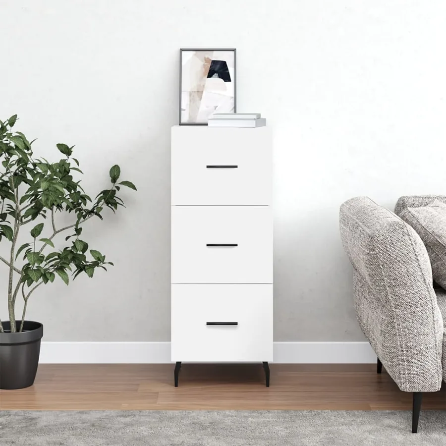 Buffet blanc 34,5x34x90 cm bois d'ingénierie
