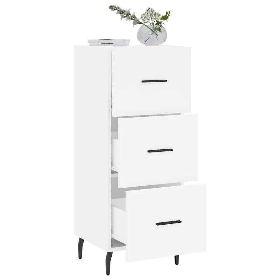 Buffet blanc 34,5x34x90 cm bois d'ingénierie - 4