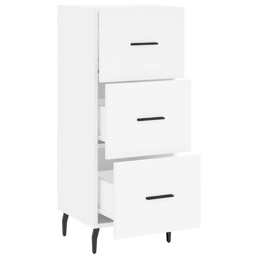 Buffet blanc 34,5x34x90 cm bois d'ingénierie - 5