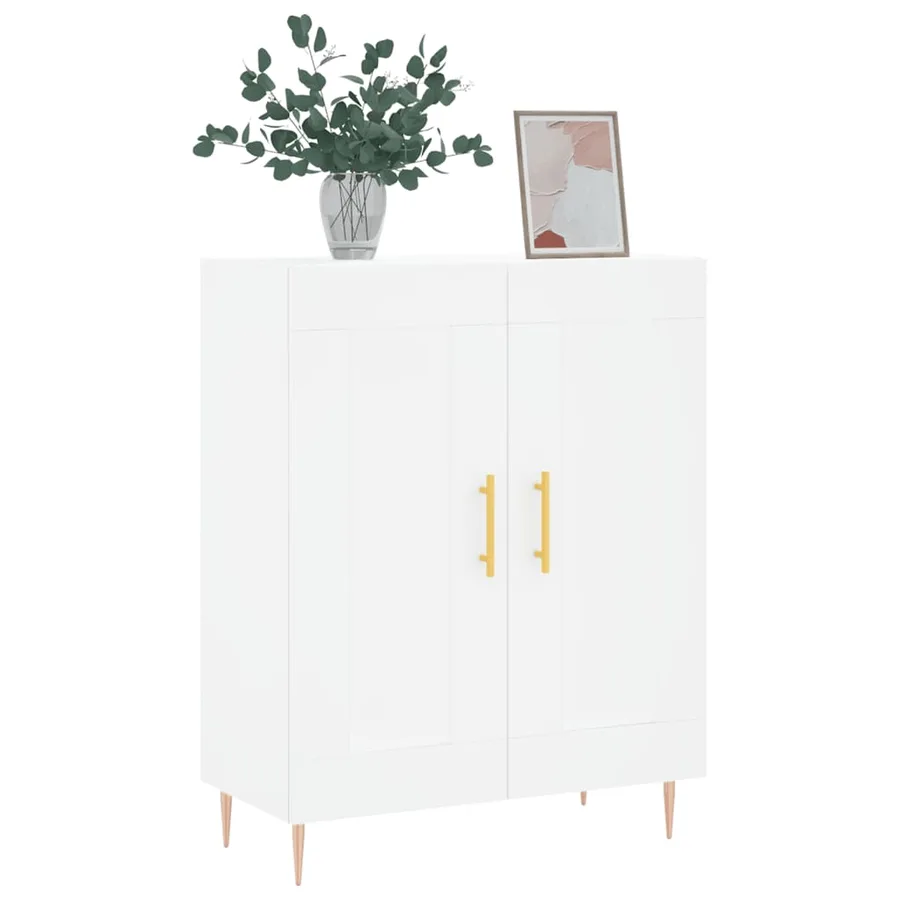 Buffet blanc 69,5x34x90 cm bois d'ingénierie - 3