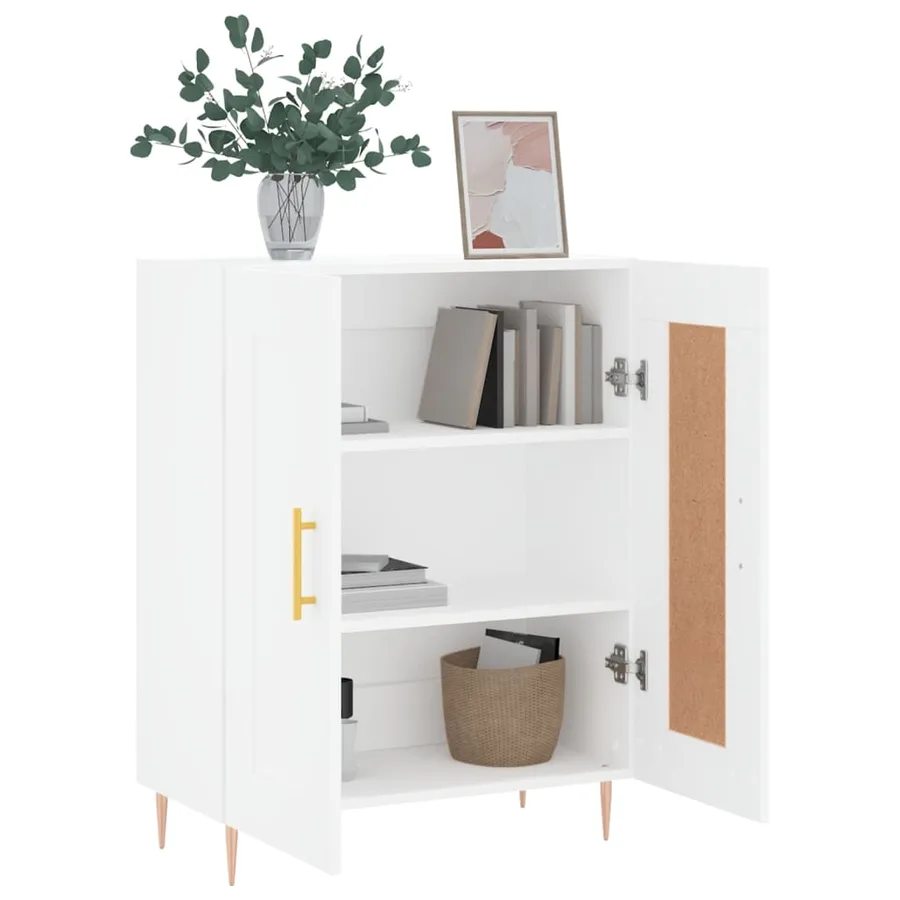 Buffet blanc 69,5x34x90 cm bois d'ingénierie - 4