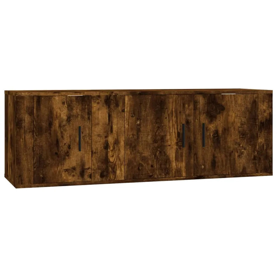 Ensemble de meubles TV 2 pcs Chêne fumé Bois d'ingénierie - 2