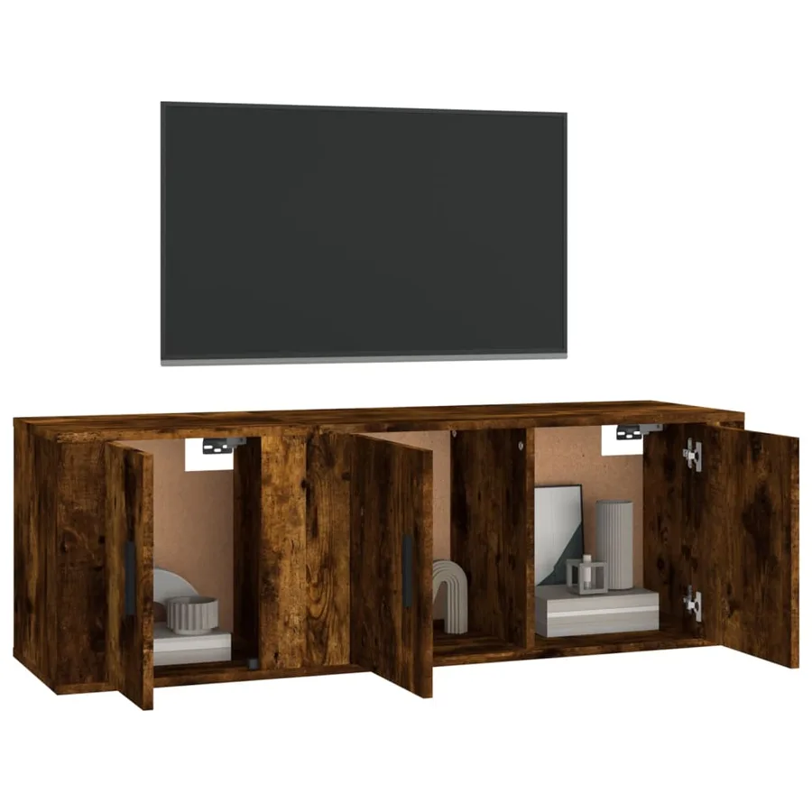 Ensemble de meubles TV 2 pcs Chêne fumé Bois d'ingénierie - 3