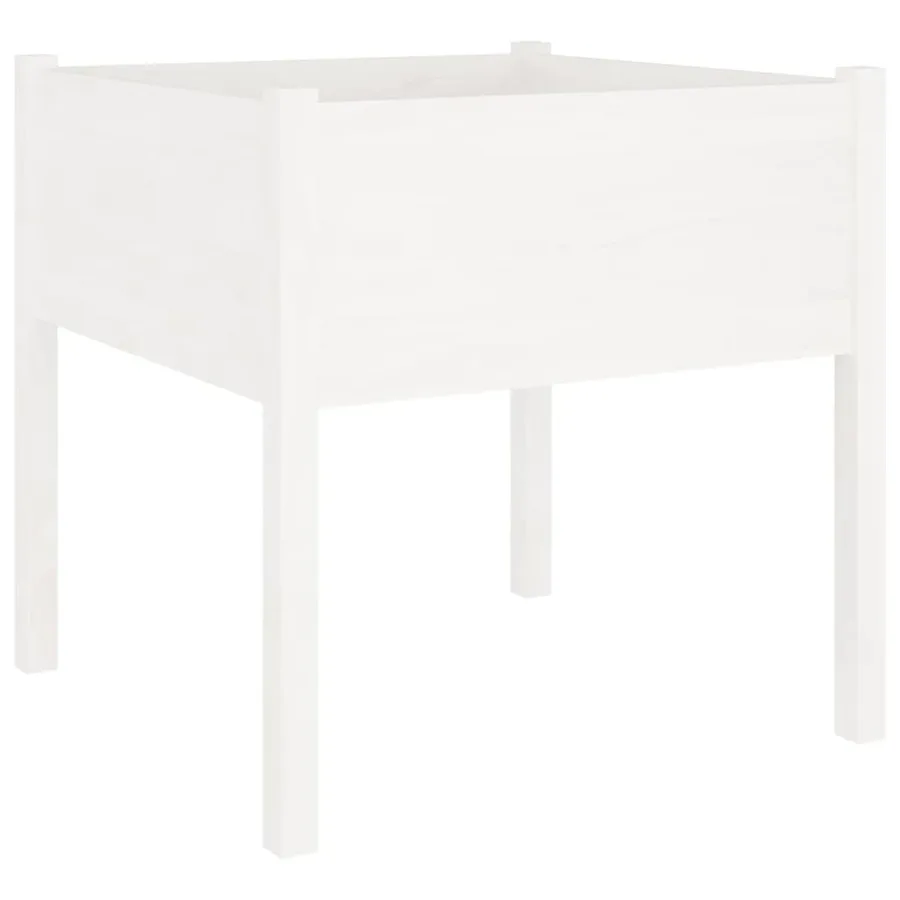Jardinière blanc 70x70x70 cm bois de pin massif - 2