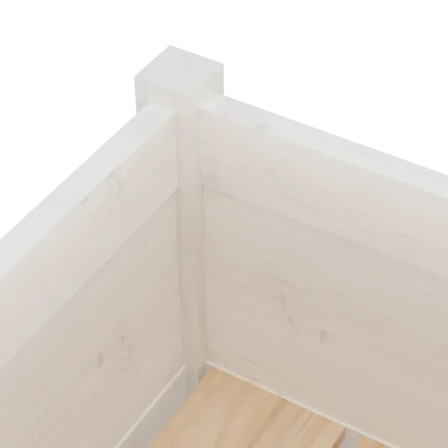 Jardinière blanc 70x70x70 cm bois de pin massif - 5