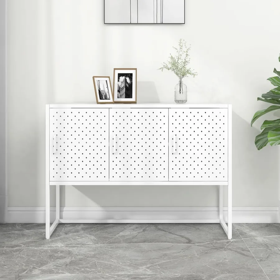 Buffet Blanc 105x35x75 cm Acier