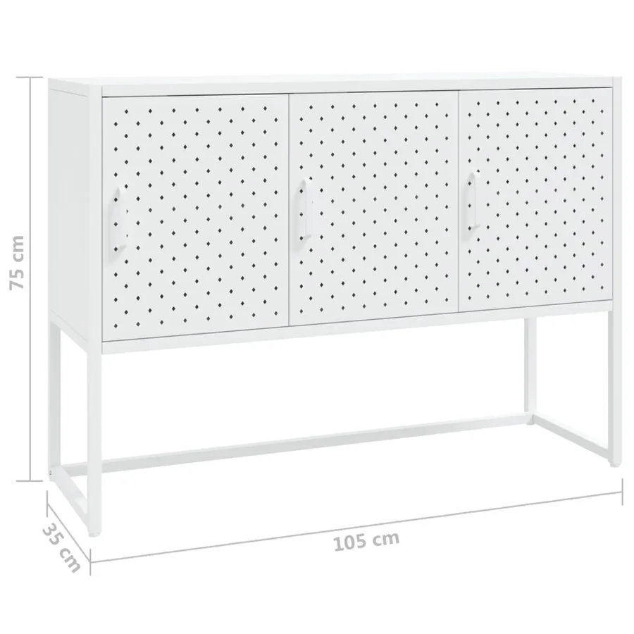 Buffet Blanc 105x35x75 cm Acier - 11