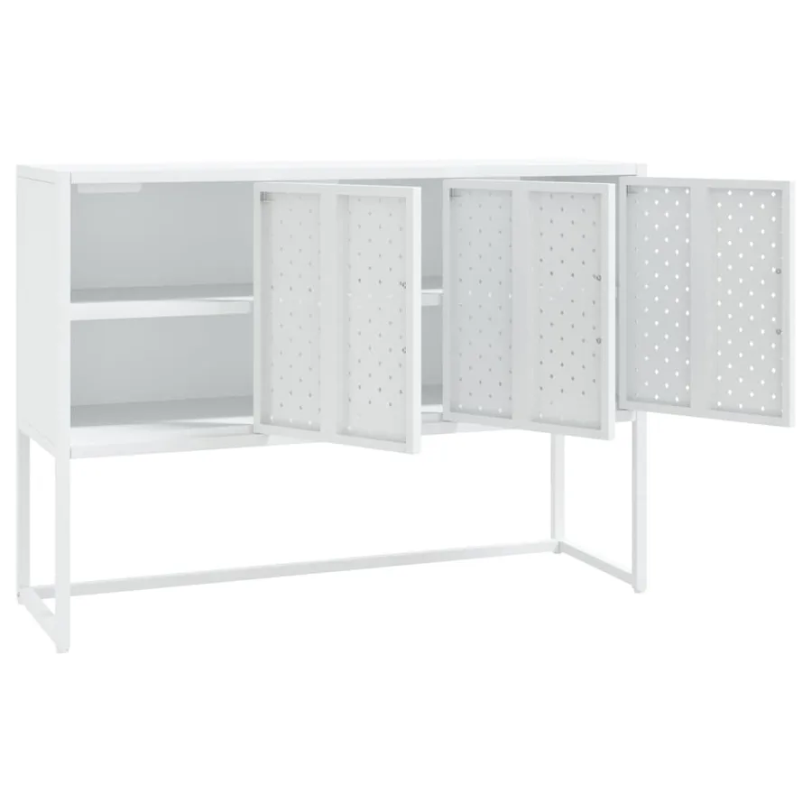 Buffet Blanc 105x35x75 cm Acier - 4