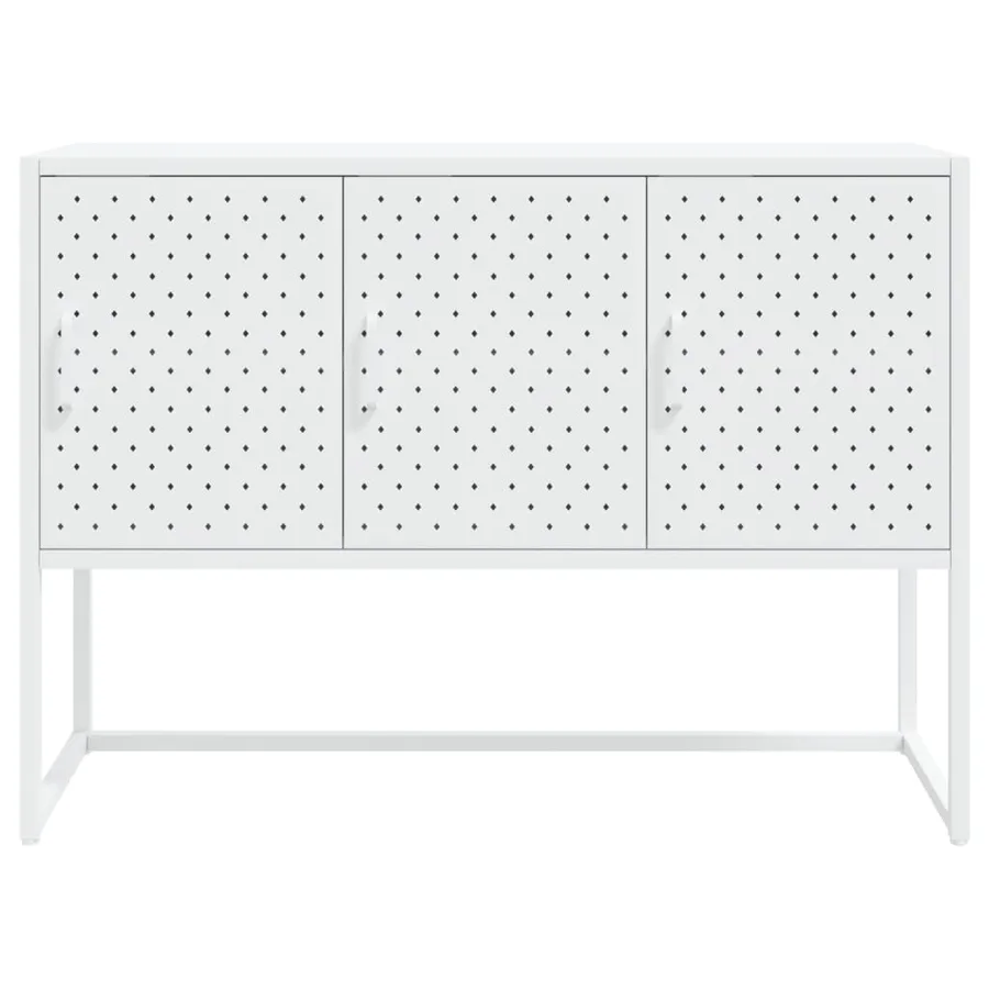 Buffet Blanc 105x35x75 cm Acier - 5
