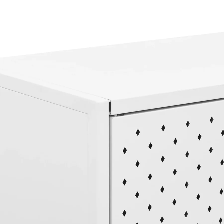 Buffet Blanc 105x35x75 cm Acier - 8