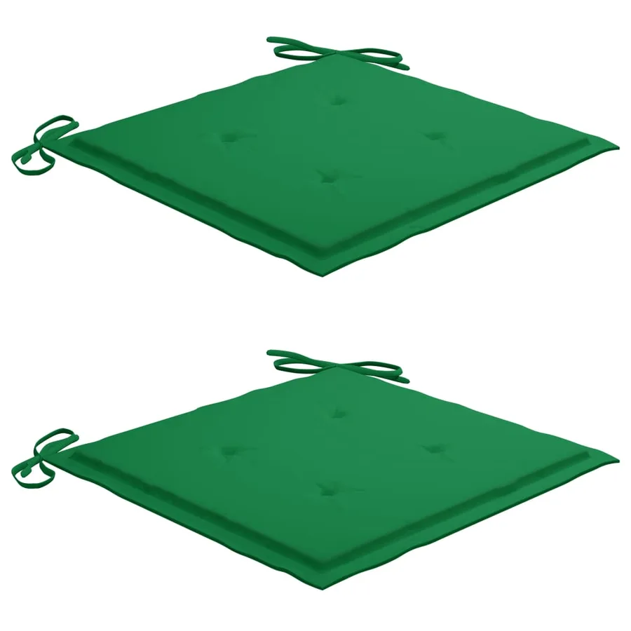 Chaise à bascule avec coussin vert Bois de teck solide - 5