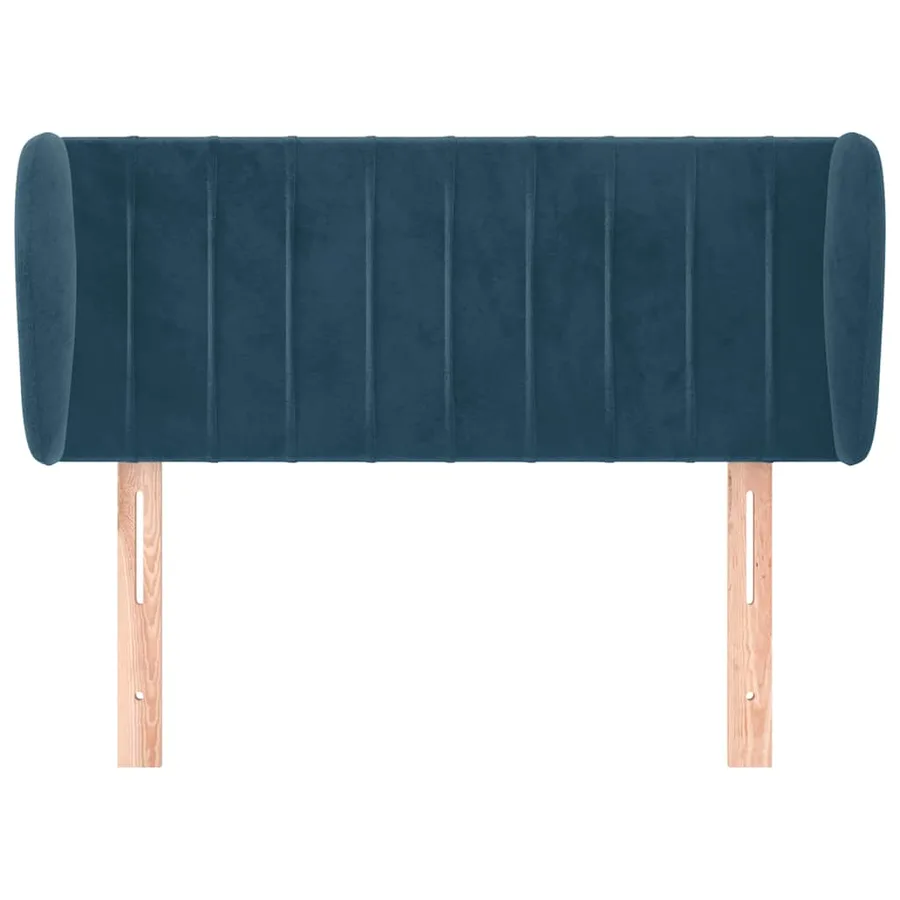 Tête de lit avec oreilles Bleu foncé 83x23x78/88 cm Velours - 3