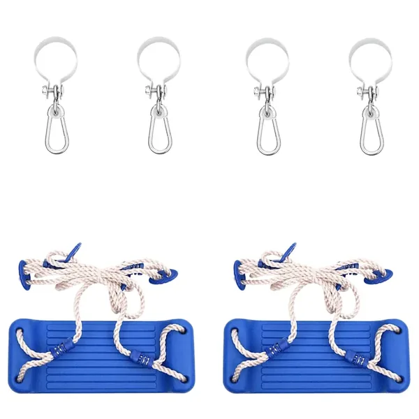 Sièges de balançoire avec cordes 2 pcs bleu 38x16 cm PE
