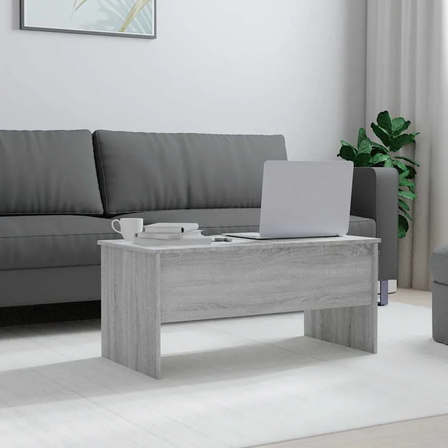 Table basse Sonoma gris 102x50,5x46,5 cm Bois d'ingénierie - 3