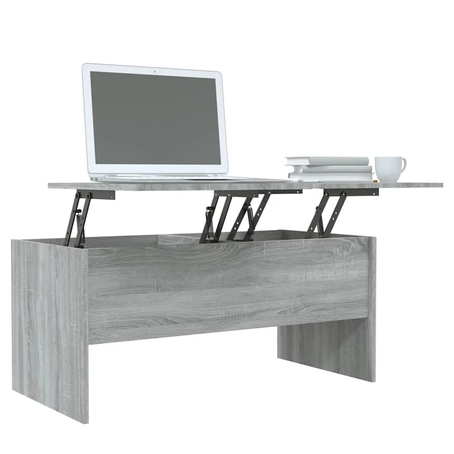 Table basse Sonoma gris 102x50,5x46,5 cm Bois d'ingénierie - 4