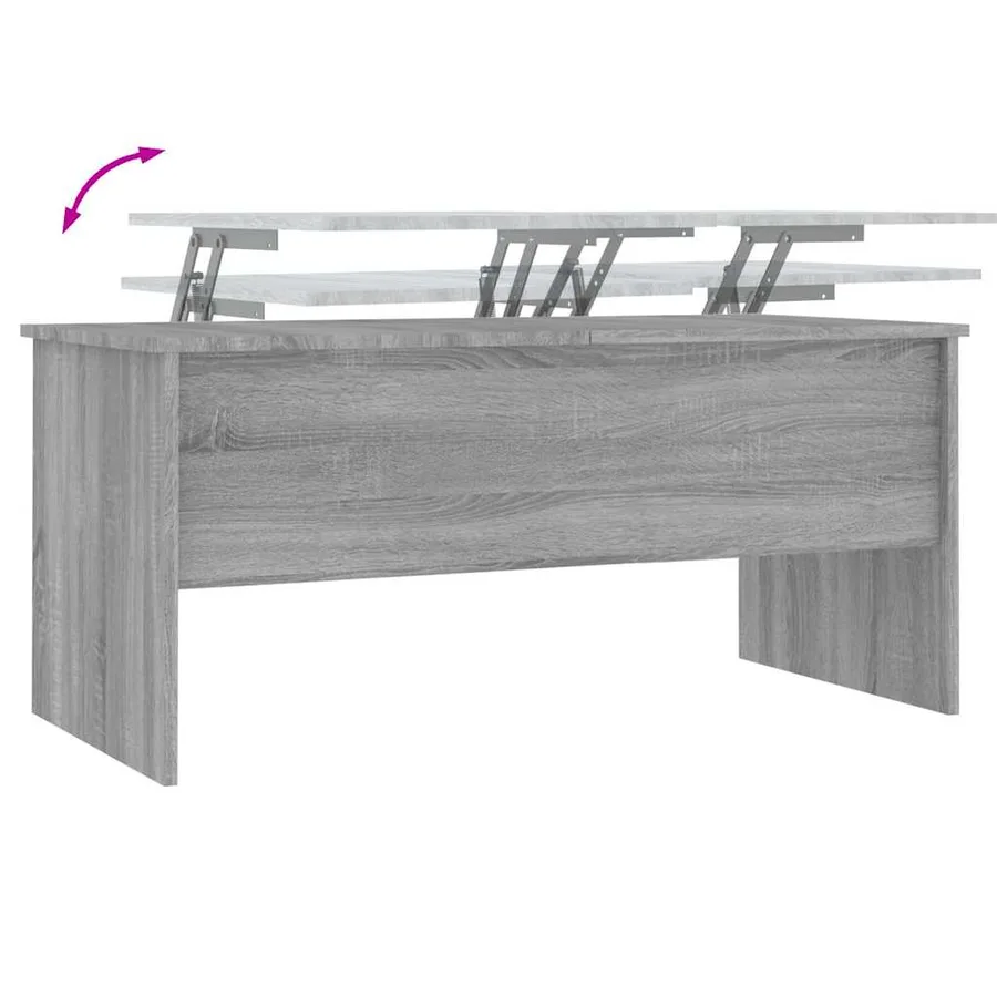 Table basse Sonoma gris 102x50,5x46,5 cm Bois d'ingénierie - 8