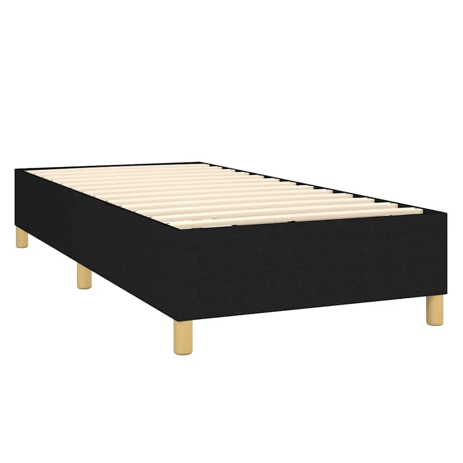 Sommier à lattes de lit avec matelas Noir 100x200 cm Tissu - 4