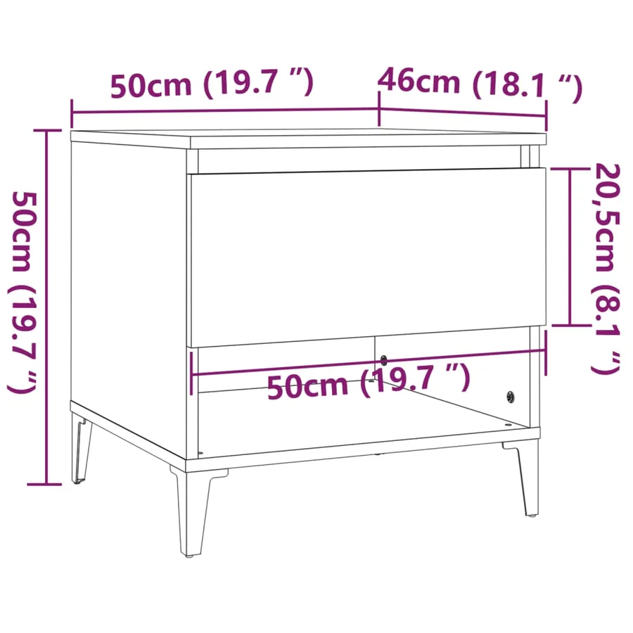 Table d'appoint Chêne marron 50x46x50 cm Bois d'ingénierie - 10