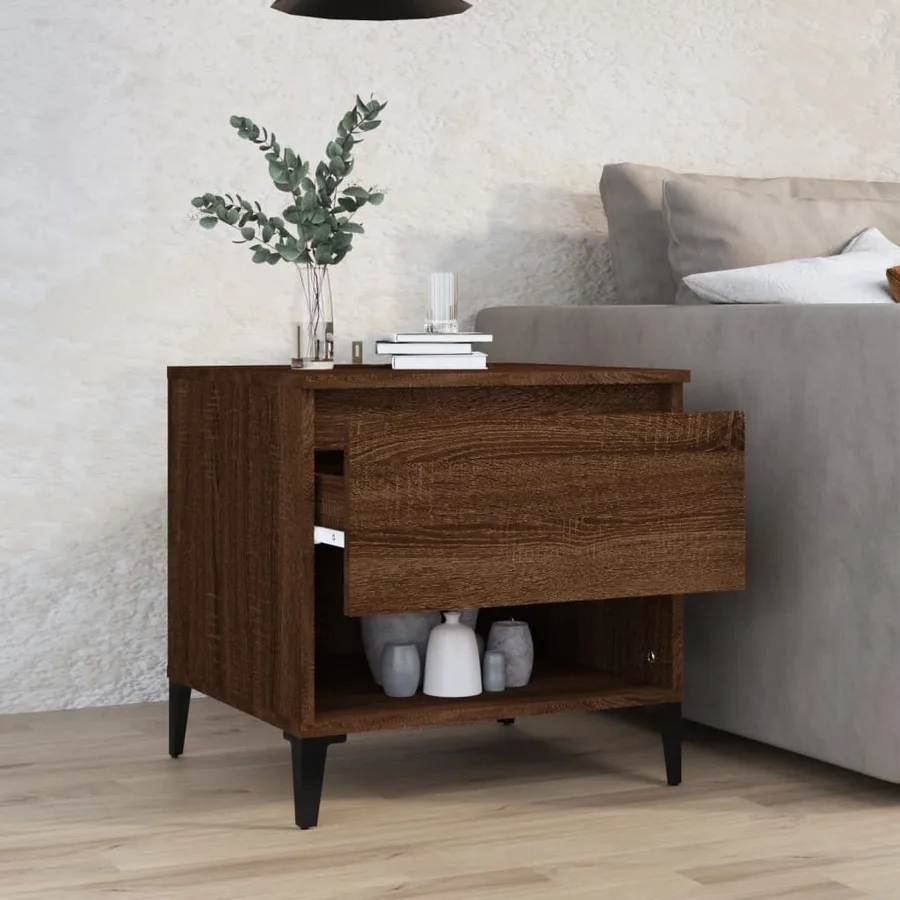 Table d'appoint Chêne marron 50x46x50 cm Bois d'ingénierie - 3