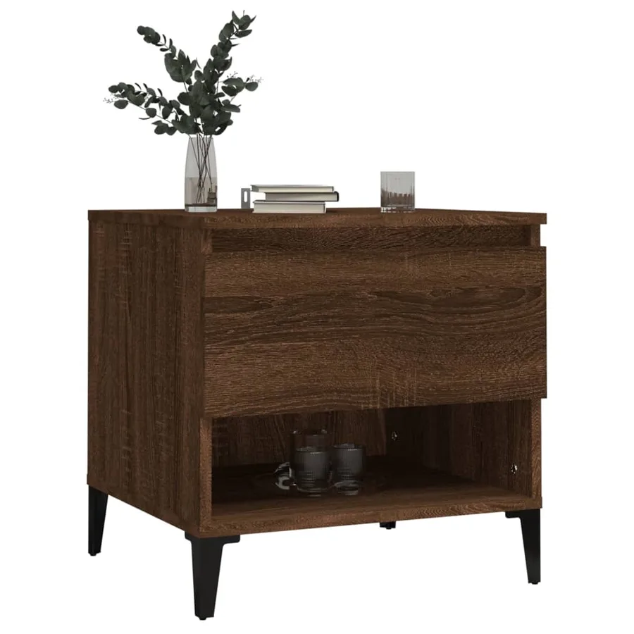 Table d'appoint Chêne marron 50x46x50 cm Bois d'ingénierie - 4